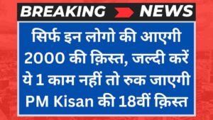 सिर्फ इन लोगो की आएगी 2000 की क़िस्त, जल्दी करें ये 1 काम नहीं तो रुक जाएगी PM Kisan की 18वीं क़िस्त