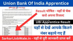 Union Bank Of India Apprentice Result घोषित - यहाँ से चेक करो अपना रिजल्ट