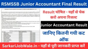 RSMSSB Junior Accountant Final Result: घोषित ऐसे करें चैक